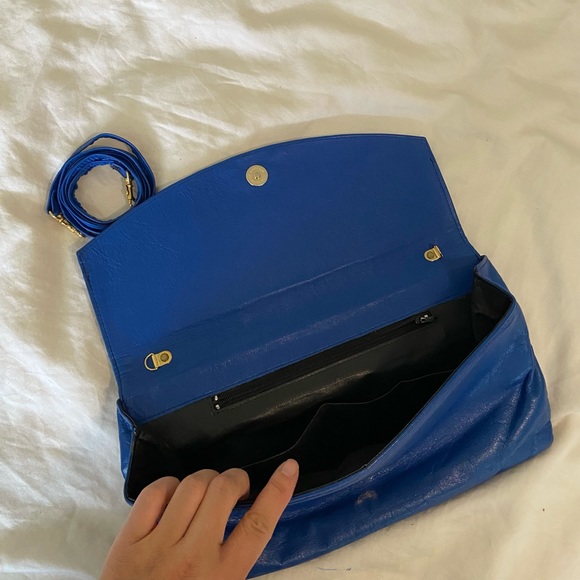 Vintage cobalt blue snakeskin clutch EUC - Picture 2 of 2